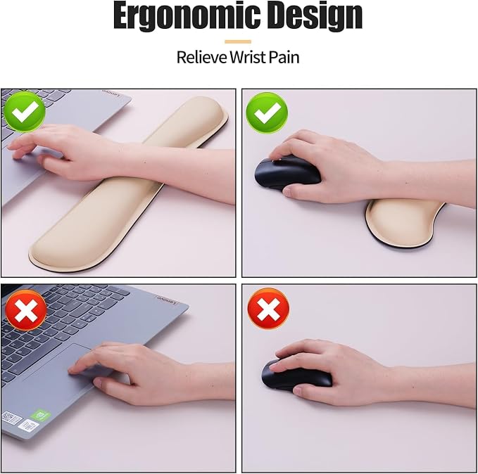 Bloss Leather Desk Pad and Keyboard Wrist Rest, Large Mouse Pad + Keyboard - Image 3
