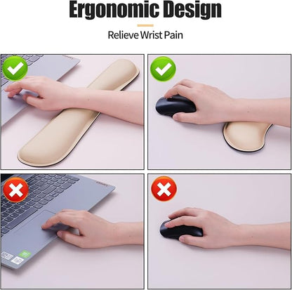 Bloss Leather Desk Pad and Keyboard Wrist Rest, Large Mouse Pad + Keyboard - Image 3