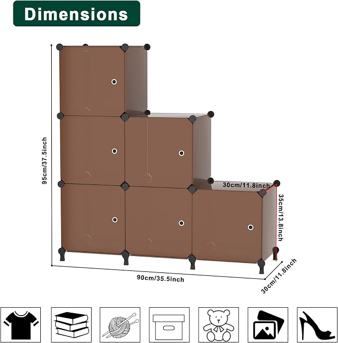 Cube Storage Organizer, 6-Cube Shelves Unit - Image 3