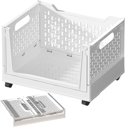 Rolling Book Cart - 40L Foldable Storage Container Mobile Basket by Unknown