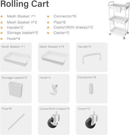 3 Tier Rolling Utility Cart - Image 4