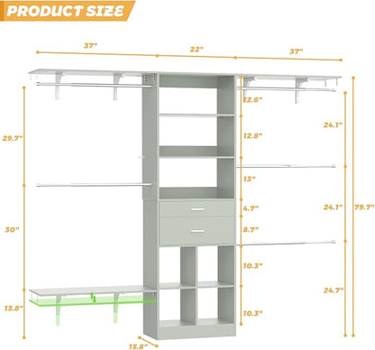 Closet System - 4.75-8FT Closet Organizer System - Image 4