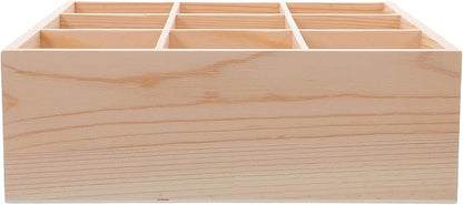 Abaodam Wooden Divided Storage Box 9-compartment Deep Drawer Organizer 8cm by Abaodam