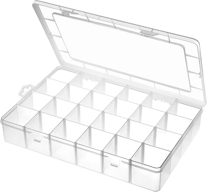 Gbivbe Large 24 Grids Plastic Organizer Box Adjustable Dividers, Art DIY Crafts by Gbivbe