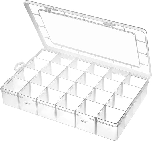 Gbivbe Large 24 Grids Plastic Organizer Box Adjustable Dividers, Art DIY Crafts by Gbivbe