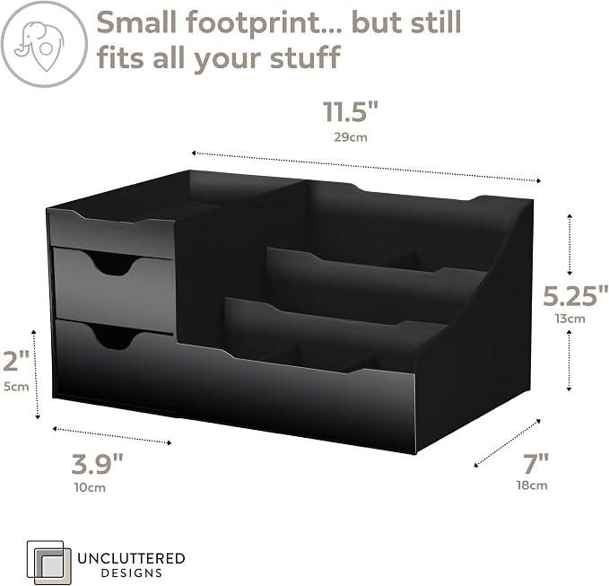 Uncluttered Designs Large Black Vanity Organizer - Image 3