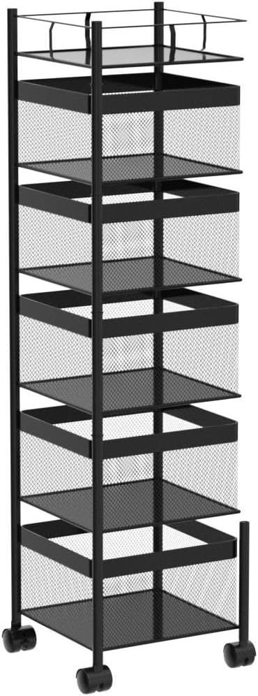 Fruit and Vegetable Basket for Kitchen No Assembly， Rotating Storage Rack - Image 5