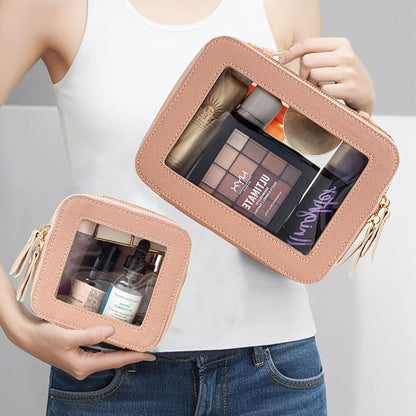 Travel Clear Makeup Bag Set, TSA Approved Cosmetic Bag Case - Image 2