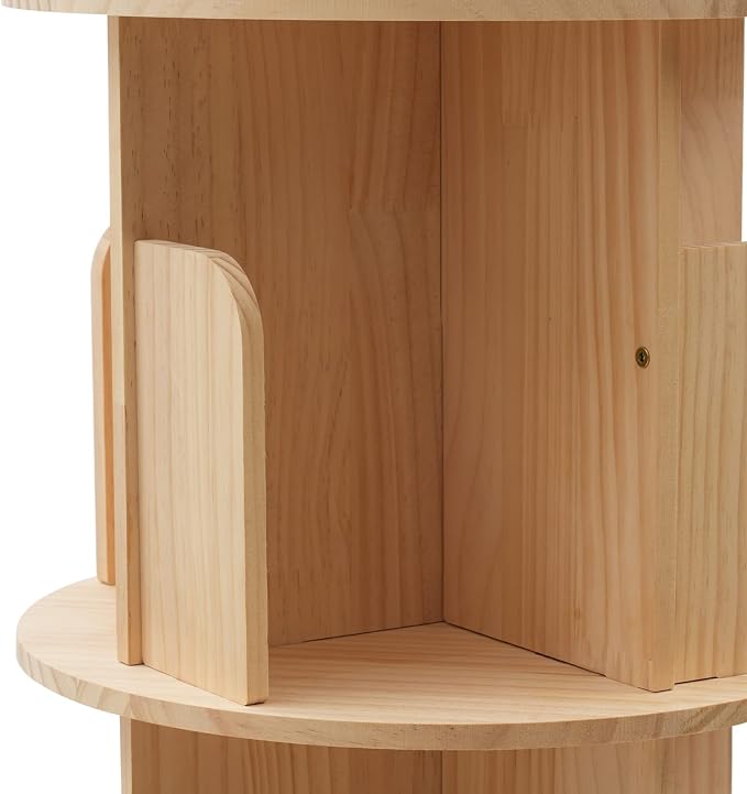 Rotating Bookshelf, Revolving Bookcase, Stackable Bookshelf Organizer, Swivel - Image 5
