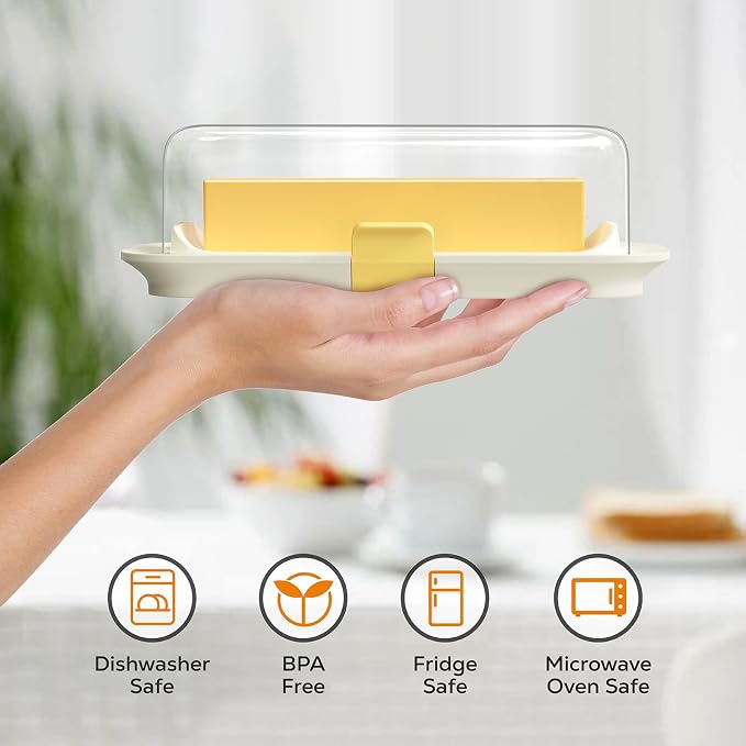 Butter Dish with Lid for Countertop and Refrigerator Door Shelf, Airtight - Image 7
