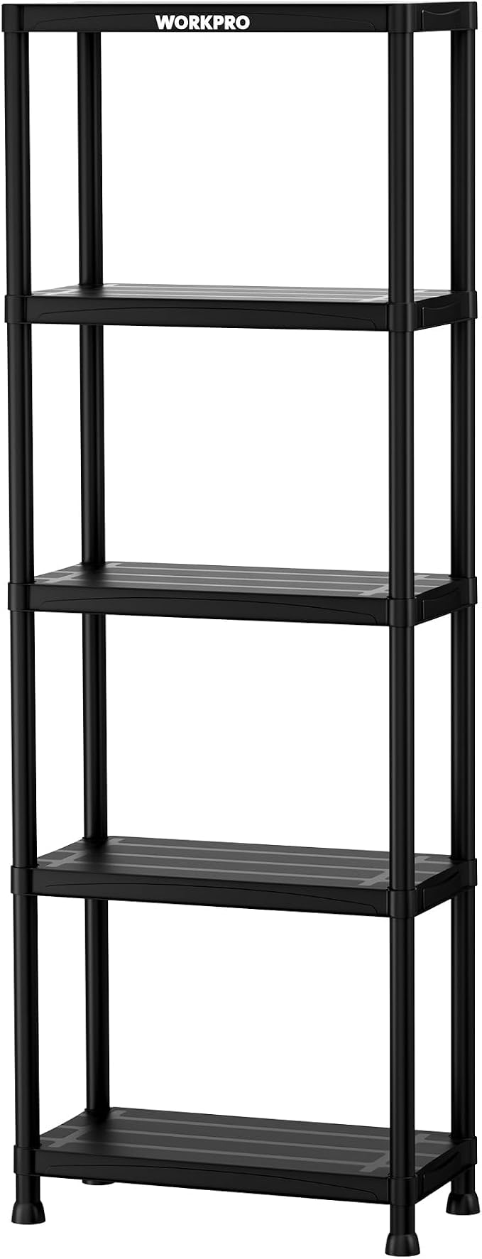 WORKPRO 5-Tier Plastic Storage Shelves, 500lb Capacity Shelving Unit, 67.1" H x by WORKPRO