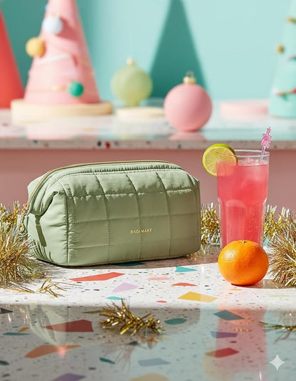 BAGSMART Makeup Bag Travel Cosmetic Bag, Puffy Padded Make Up Bags - Image 2