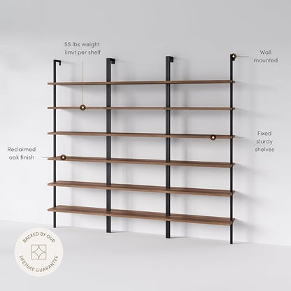 Nathan James Theo 6-Shelf Tall Bookcase, Wall Mount Bookshelf - Image 2