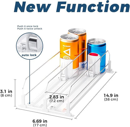 Puricon Drink Organizer for Fridge Pusher Glide, Spring Loaded Fridge Drink - Image 4