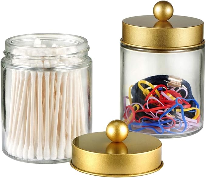 Amolliar Apothecary Jars Bathroom Storage Organizer -Countertop Storage - Image 2