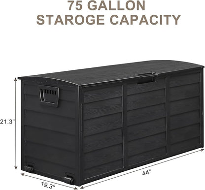 Deck Box, 75 Gallon Waterproof Resin Outdoor Storage Box - Image 5