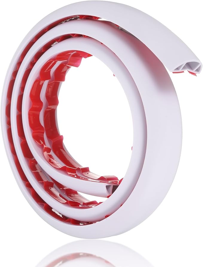 HARFINGTON 4ft Cord Cover Floor W0.6 x H0.33 Inner Channel PVC Hide Extension - Image 3