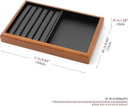 Oirlv Solid Wood Multifunctional Ring Earrings Studs Bangle Jewelry Organizer - Image 8