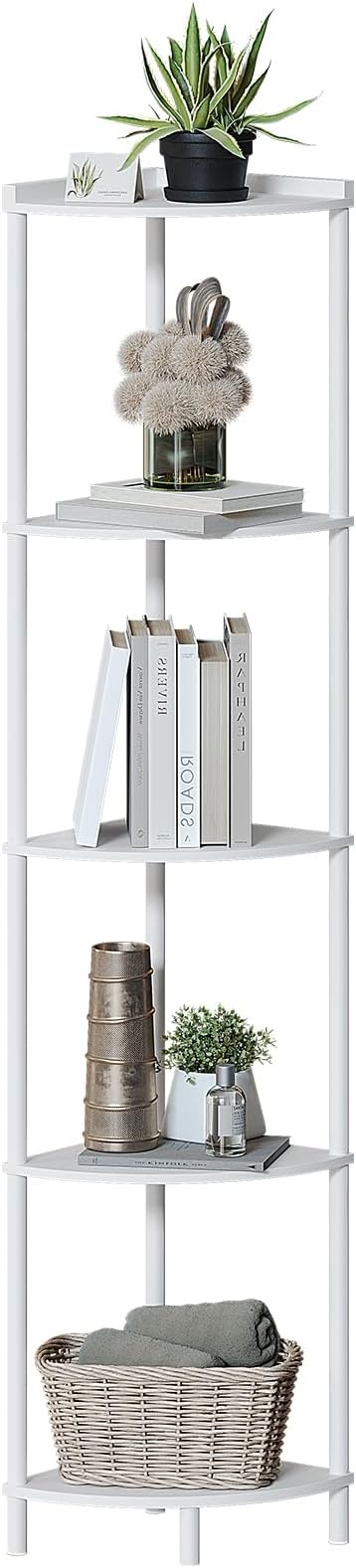 SUNMORY 5 Tier Corner Shelf, Industrial Display Shelf, Narrow Plant Stand - Image 7
