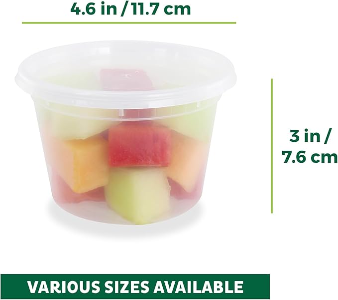 Freshware Food Storage Containers 16 oz Plastic Deli Containers - Image 3