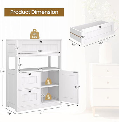 GRUSIGN Bathroom Cabinet, Modern Bathroom Floor Storage Cabinet Organizer - Image 3