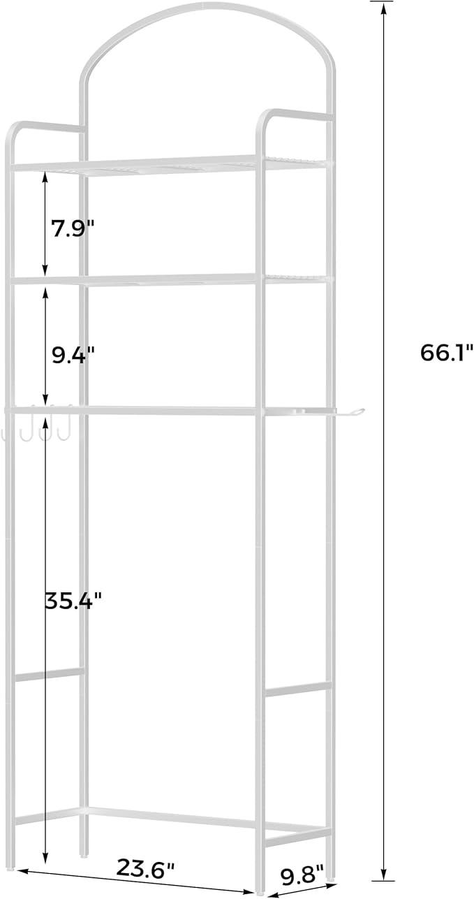 3 Tier Over The Toilet Storage Rack, Bathroom Organizer | Toilet Storage - Image 3