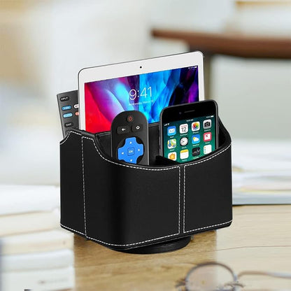 Leather 360° Spinning Remote Control Holder, Pencil Pen Holder - Image 6
