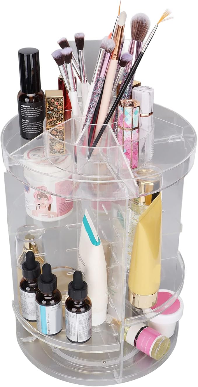 Makeup Organizer, 360 Degree Rotating Adjustable Large Capacity Jewelry Storage - Image 9