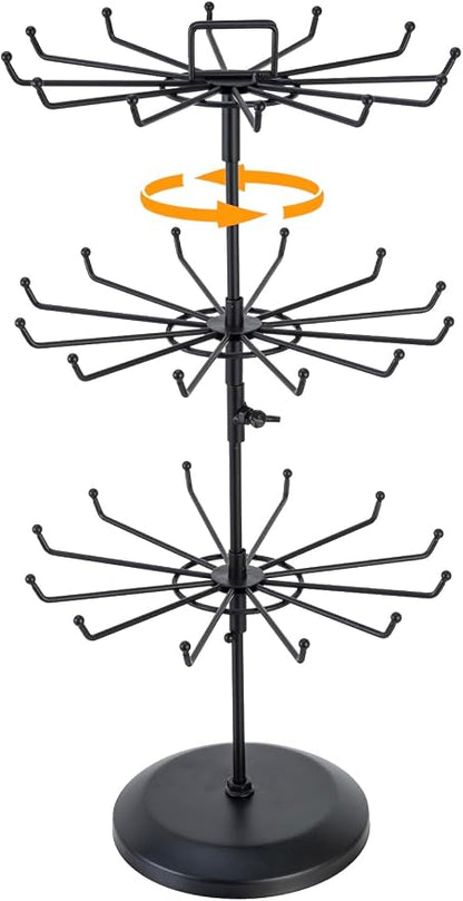 MyGift 3 Tier Classic Large Black Metal Jewelry Tree Holder Organizer by MyGiftHome