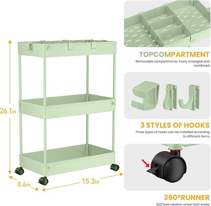 SPACELEAD 3 Tier Rolling Cart - Image 3