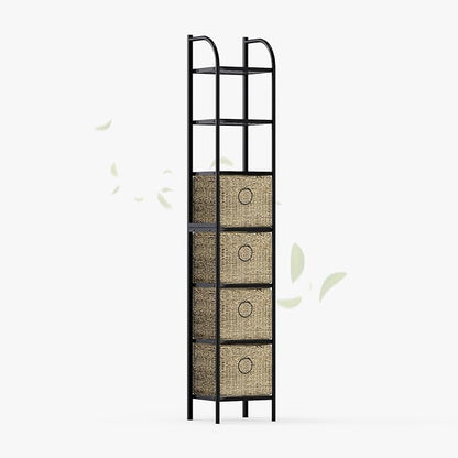 Zhongma Bathroom Storage Tower, 7-Tier Narrow Bookcase w/Baskets by Zhongma