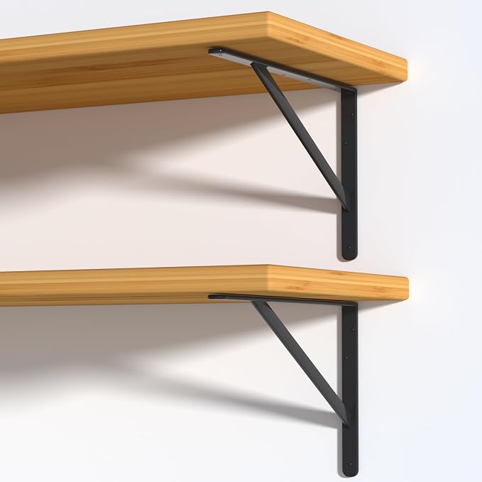 32 Pack L16 x H 10" Black Heavy Duty Shelf Brackets - Image 3