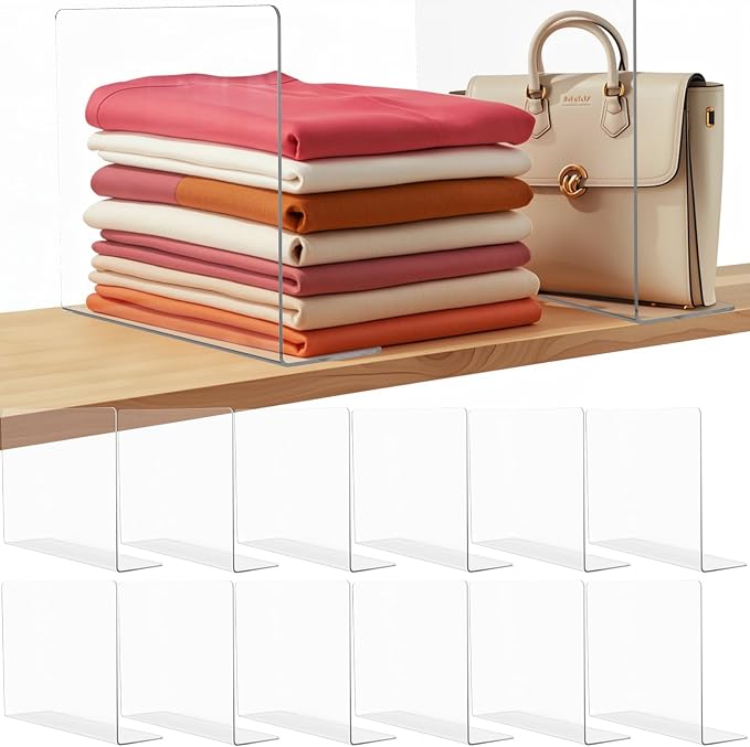 Shelf Dividers for Closet Organization: Acrylic Shelf Dividers for Clothes by Lebouri