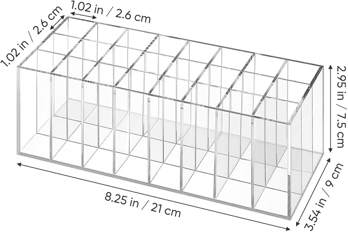 Lipstick Organizer Display, 24 Slot Thick Clear Acrylic Lipstick Holder - Image 4