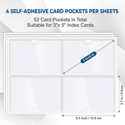 MaxGear 3" x 5" Index Card Holder, 52 Pack Label Holders - Image 2
