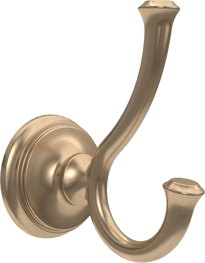 Delta Double Towel Hook for Bathroom or Kitchen| Champagne Bronze | Cassidy by Unknown