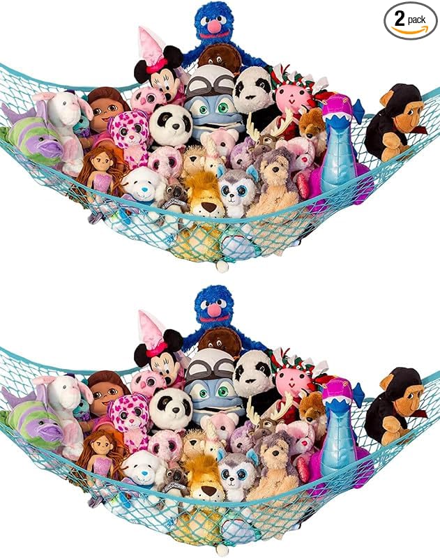 Stuffed Animal Hammock XL 2 Pack | Corner Stuffed Animal Storage & Plushie Net by LillysLove