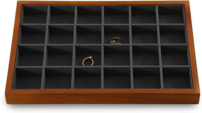 Earring Storage Tray, Wood Jewelry Organizer Tray, Premium Wood Earring Display by Yinbeini