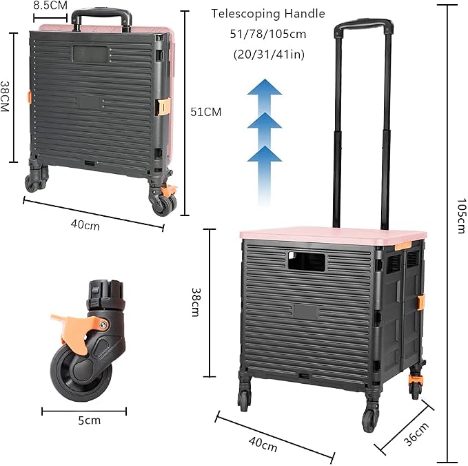 Quick Utility Cart Folding Portable Rolling Crate Handcart - Image 3