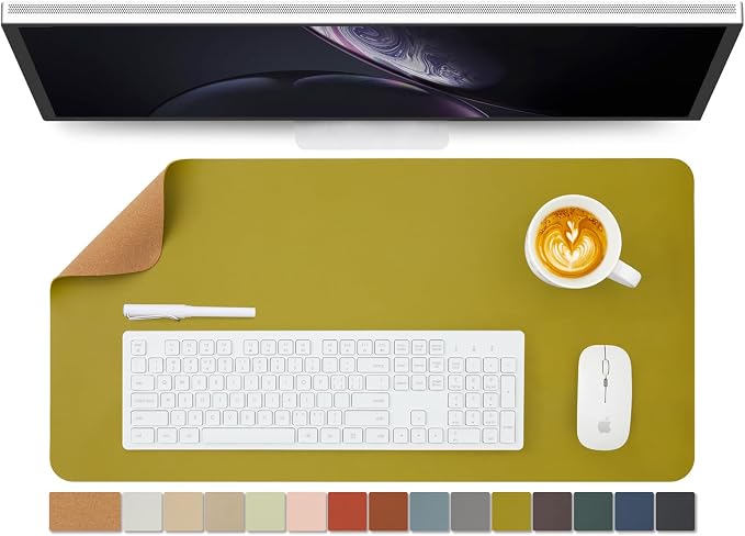Cork Desk Mat - Dual-Sided Desk Pad by HOMIEAZICOZI