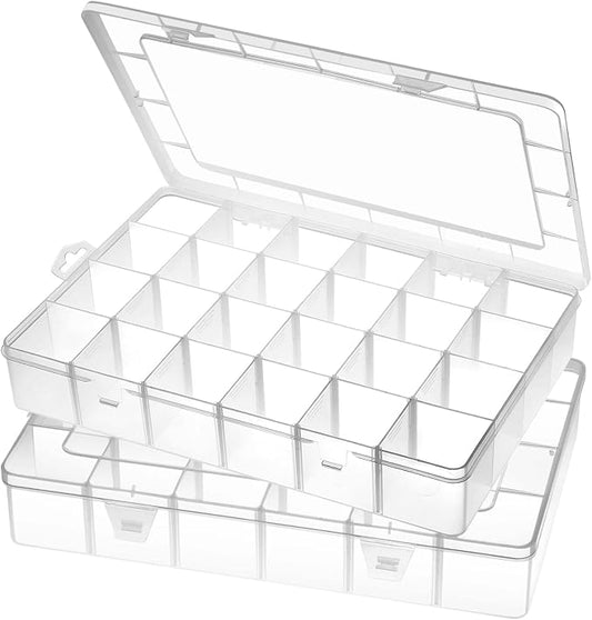 Gbivbe Large 24 Grids Plastic Organizer Box Adjustable Dividers, Art DIY Crafts by Gbivbe