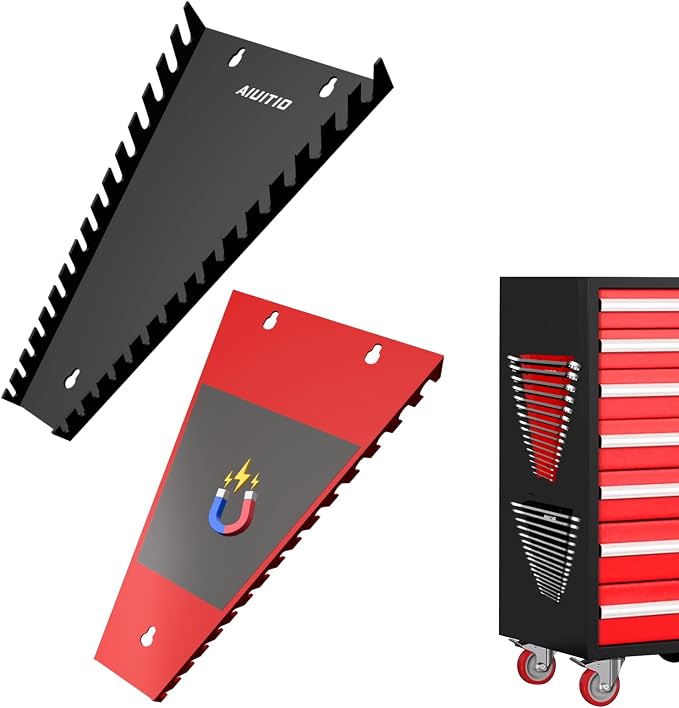 2 Pack Magnetic Wrench Organizer, 32-Slot Magnetic Wrench Organizer Tray by AIUITIO