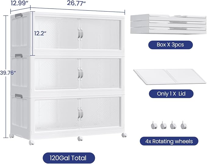 360QT Extra Large Stackable Storage Bins - Image 2