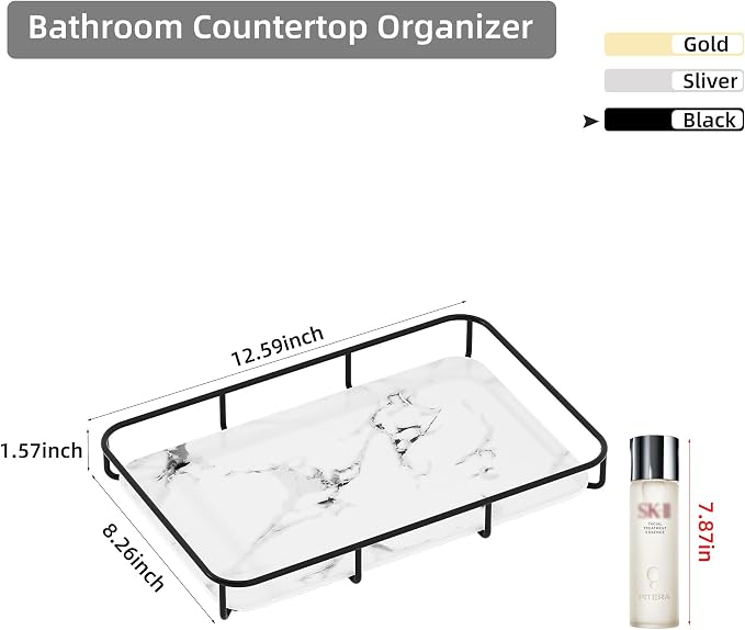 Vanity Tray Makeup Organizer Cosmetics Storage Bathroom Skincare Organizer - Image 2