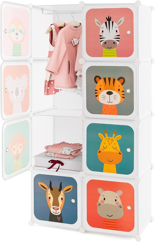 HONEY JOY Kids Wardrobe Closet, Baby Cartoon Clothes Storage Organizer by HONEYJOY