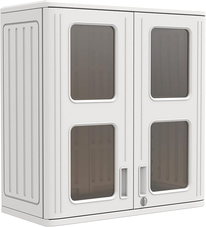 KINYING Outdoor Storage Cabinet Waterproof, Resin Garage and Laundry Room Wall by KINYING
