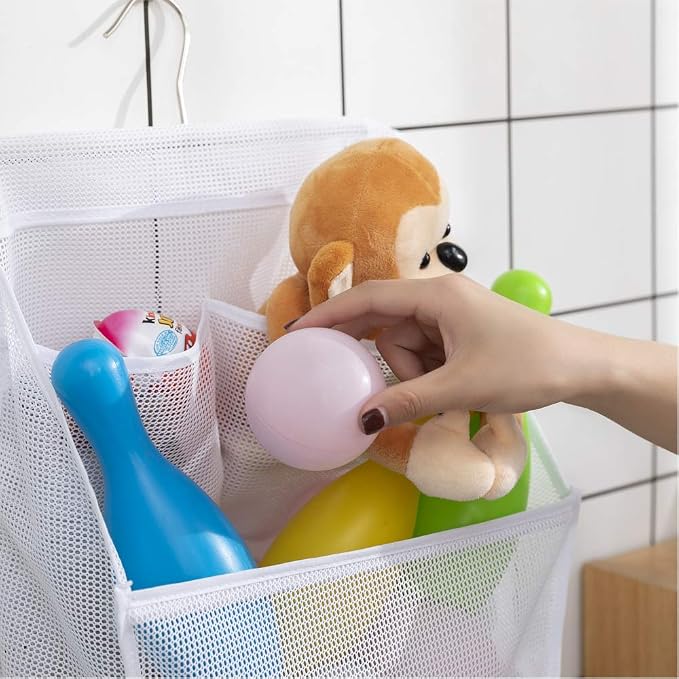 ALYER Hanging Mesh Bath Toy Organizer Bag, Large Shower Storage Caddy - Image 4