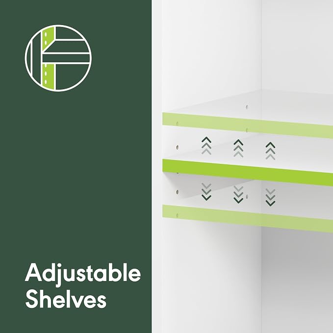 Furinno Reed Closet Organizers and Storage, 5-Tier Closet Organizer, Open Shelf - Image 3