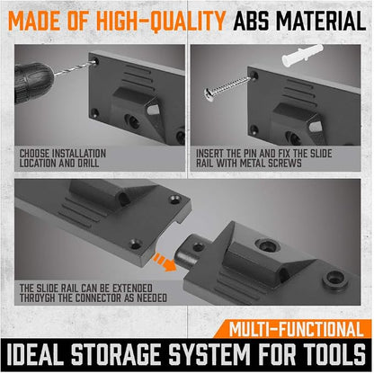 HORUSDY 64 Inch Adjustable Storage System, Wall Mount Tool Organizer, Tool - Image 5