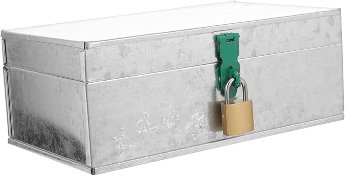 KICHOUSE Tool Box Rigid Storage Box Lock Iron Sheet Outdoor Storage Container by kichouse